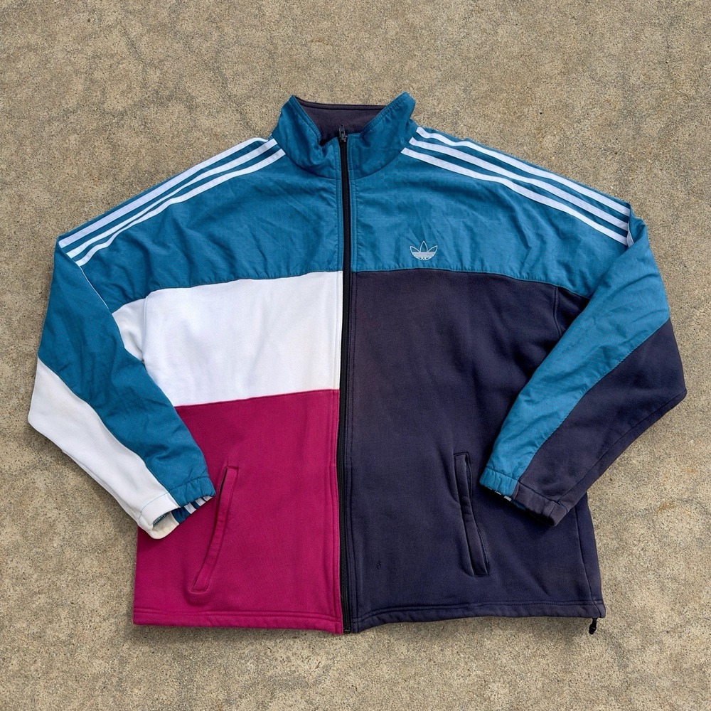 VTG Adidas Originals Asymmetrical Full-Zip Track Jacket Men's Size XL Colorblock